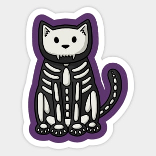 Halloween Skeleton Cat Sticker